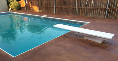 stained concrete pool deck