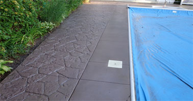 stamped concrete pool decks